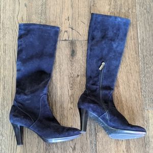 Navy Aquatalia suede boots